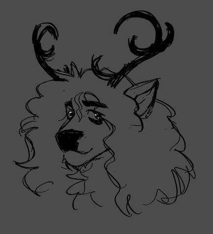 my oc, Auri Salo, with bigger antlers